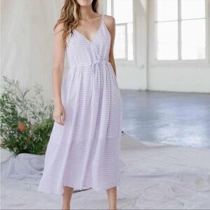 Christy Dawn Lincoln Dress In Lavender Gingham